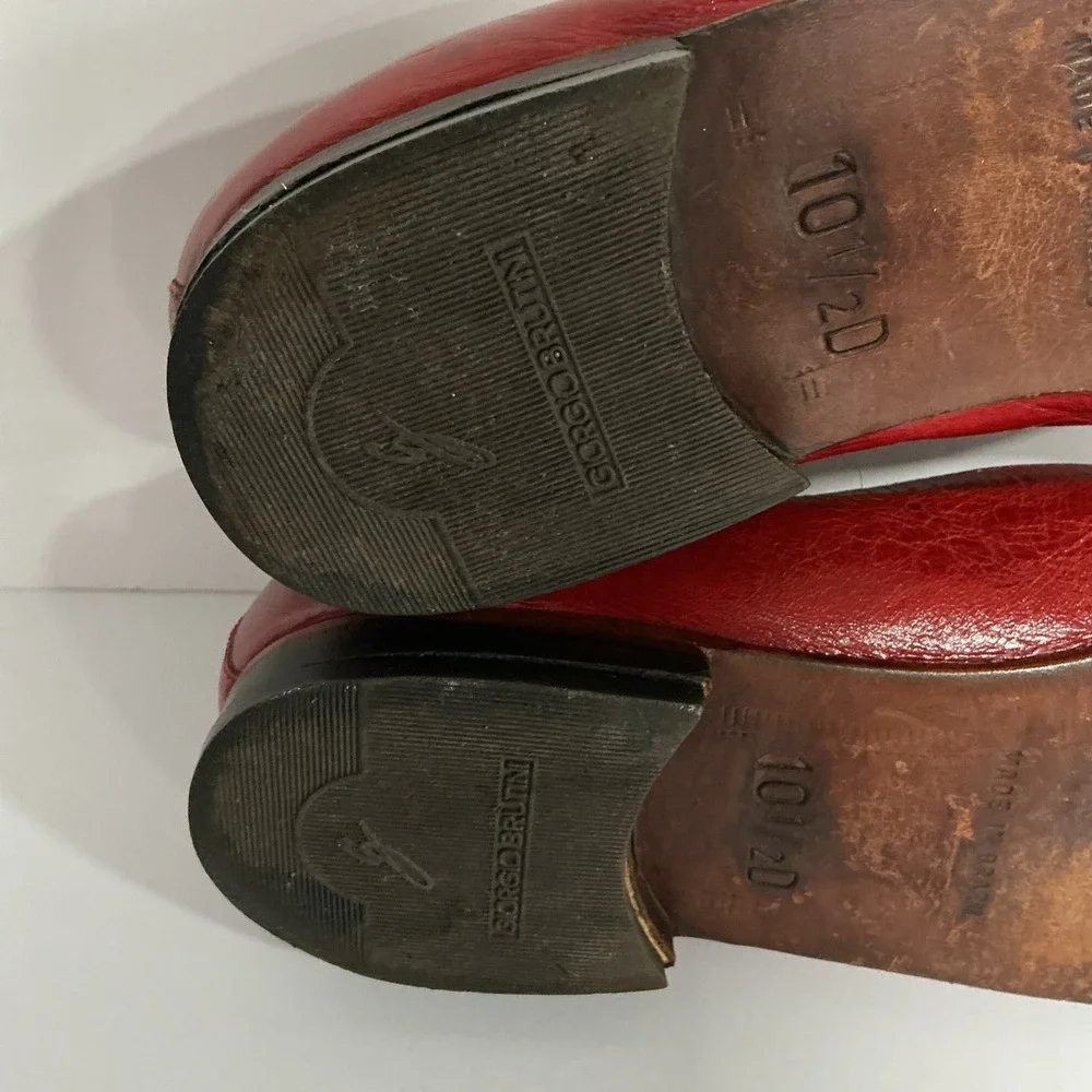 Giorgio Brutini Red Snakeskin Tasseled Loafers Dress Shoes, 10.5D, Brazil, VTG